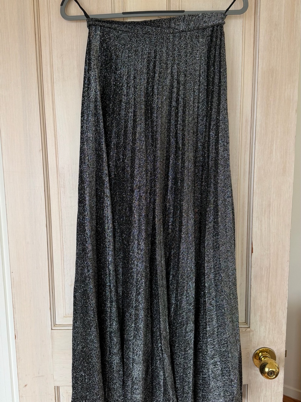 Authentic LUDORFF Vintage 1970s Silver Shimmer Maxi Skirt